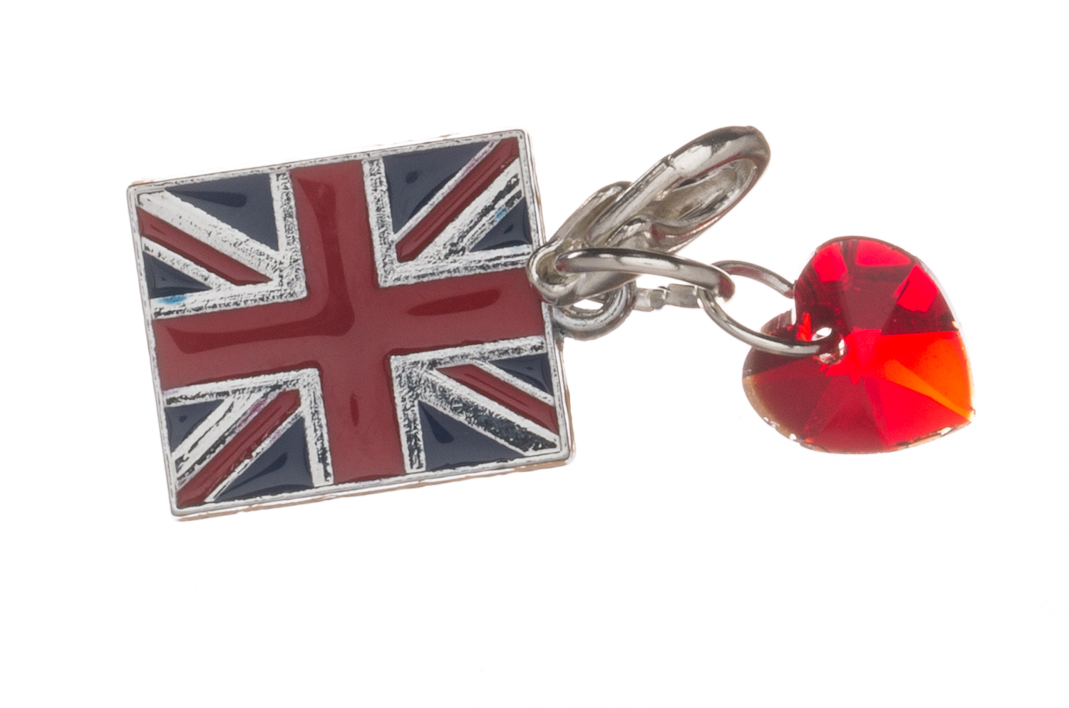 Available in Gift Bag or Gift Box Union Jack Moustache Clip On Charm FREE PP 
