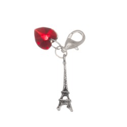 Eiffel Tower Clip on Charm in Red Gift Bag