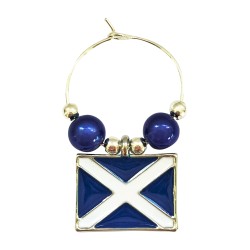 Rectangular Scottish Flag / The Saltire / St Andrew's Cross / Scotland Flag Wine Glass Charm