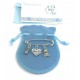 Baby Boy Nappy Safety Pin Keepsake Charms - Teddy Bear and Letter Blocks
