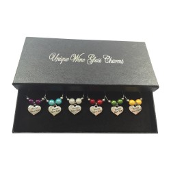Happy New Year Wine Glass Charms Set
