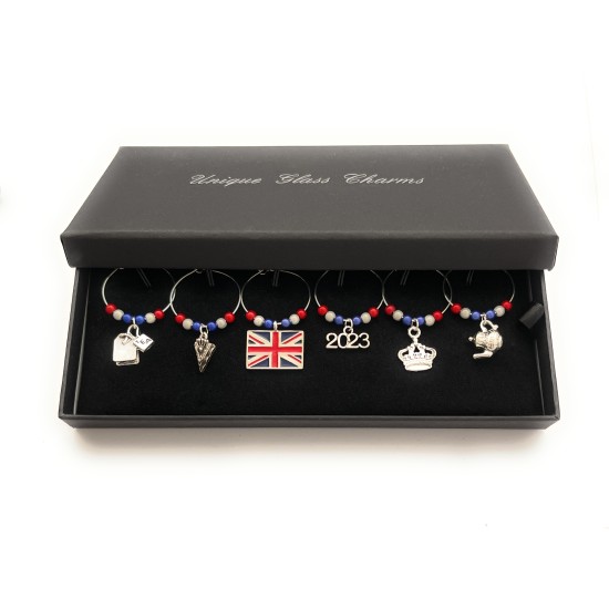 The Coronation of His Majesty The King Charles and Her Majesty The Queen Consort Street Party Glass Charms
