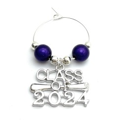 Class of 2024 Graduation Wine Glass Charm