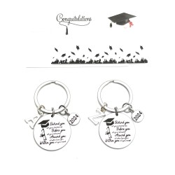 Personalised Initial Graduation 2024 Keyring with Graduation Gift Card