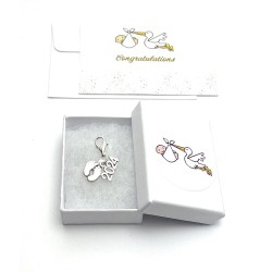 Mum To Be New Mum 2024 Clip on Charm with Baby Feet Charm