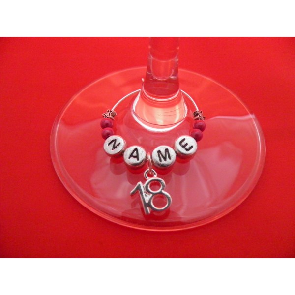 Party Gift Ideas 18th Birthday Wine Glass Charm Personalised with any name