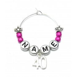Personalised 40th Birthday Glass Charm on a Gift Card