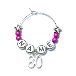 Personalised 80th Birthday Glass Charm on a Gift Card