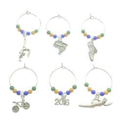 Brazil Rio Olympics and Paralympics 2016 Wine Glass Charms