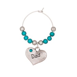 Dad Wine Glass Charm with small beads