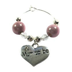 Mum To Be Wine Glass Charm with pink gift card