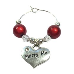 Marry Me Wine Glass Charm with Gift Card