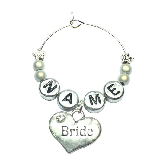 Personalised Bride Glass Charm on a Gift Card