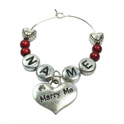 Personalised Marry Me Glass Charm on a Gift Card