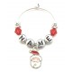 Personalised Christmas Glass Charm with Santa