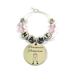 Personalised Prosecco Princess Flute Charm