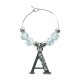 Personalised Letter A Wine Glass Charm with Rhinestones