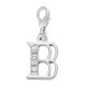 Personalised Letter A~Z Clip On Charm with Rhinestones