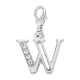 Handmade Personalised Letter W Clip On Charm with Rhinestones