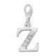 Handmade Personalised Letter Z Clip On Charm with Rhinestones
