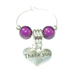 Thank You Wine Glass Charm in a Gift Card