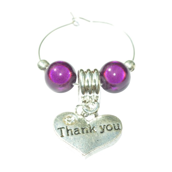 Thank You Wine Glass Charm in a Gift Card