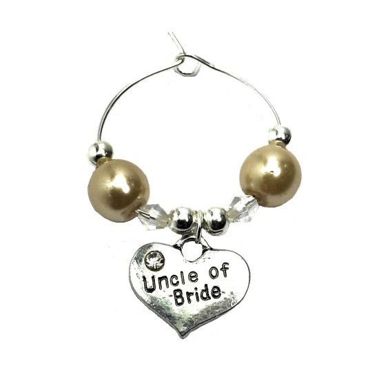 Uncle of Bride Wine Glass Charm