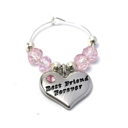 Best Friend Forever Wine Glass Charm