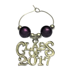 Class of 2017 Individual Graduation Wine Glass Charm