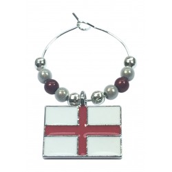 England Flag / St George's Cross / English Flag Wine Glass Charm