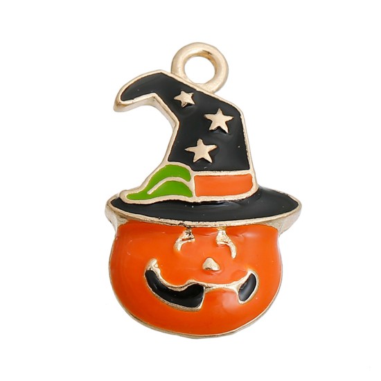 Halloween Pumpkin Glass Charm