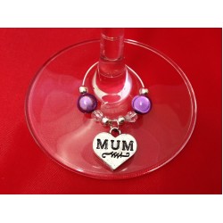 Mum Design Wine Glass Charm