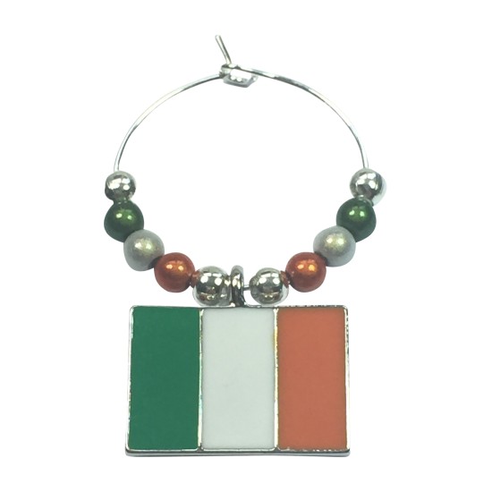 Irish Flag / Ireland Flag / Ireland Wine Glass Charm