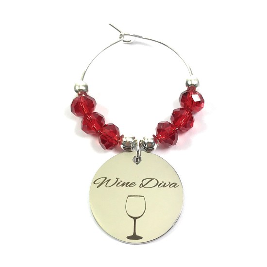 Wine Diva Wine Glass Charm