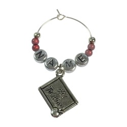 Personalised No 1 Teacher Wine Glass Charm on a Gift Card