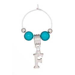 Silver Plated Personalised Letter 'F' Wine Glass Charm