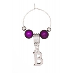 Silver Plated Personalised Letter 'B' Wine Glass Charm