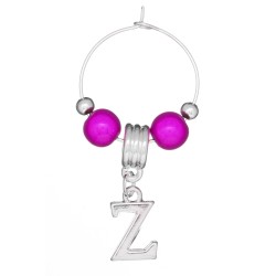Silver Plated Personalised Letter 'Z' Wine Glass Charm