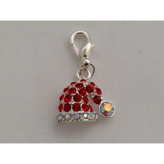 Christmas Hat Clip on Charm in Red Gift Bag