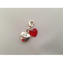 ' Just Married ' Clip on Charm in Red Gift Bag