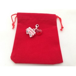 Double Decker / London Red Bus Clip on Charm in Red Gift Bag