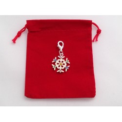 Christmas Snowflake Clip on Charm in Red Gift Bag