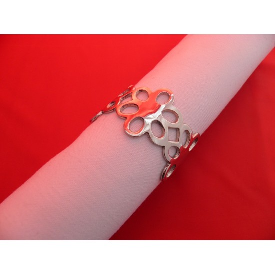 Flowers Design Silver Colour Napkin Ring Sets