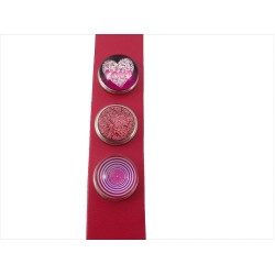 Fuschia Pink Bracelet ~ No 1 ~ 3 Buttons