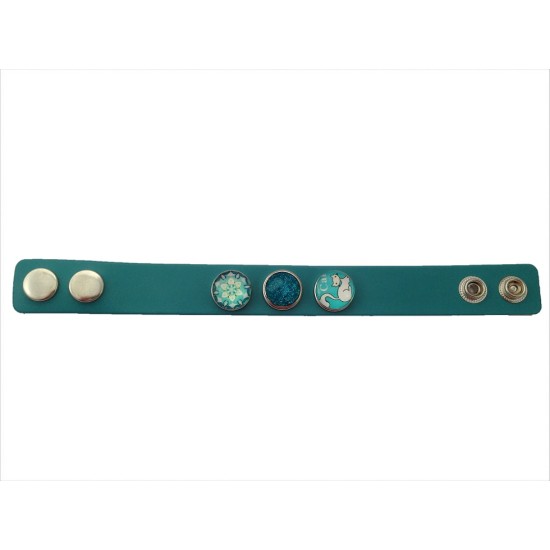 Turquoise Blue Bracelet ~ No 1 ~ 3 Buttons