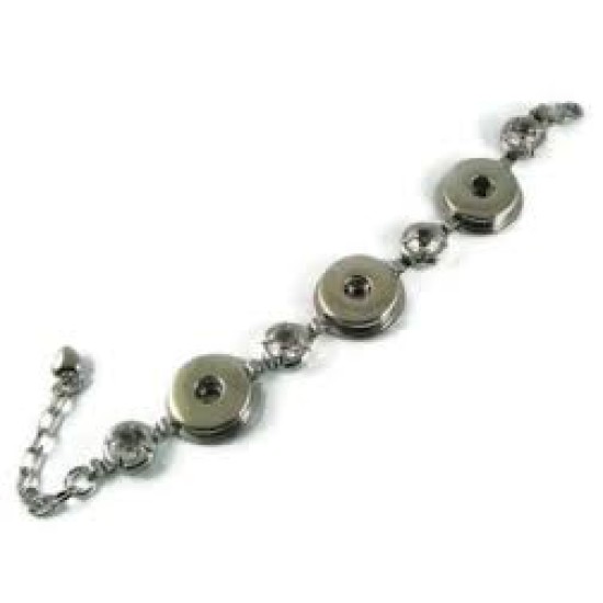 Silver 3 Button Chunk Bracelet