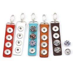 Leather 4 Button Keyrings