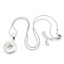 Silver 1 Button Chunk Necklace