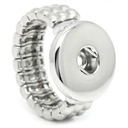 Silver 1 Button Chunk Ring - Expandable
