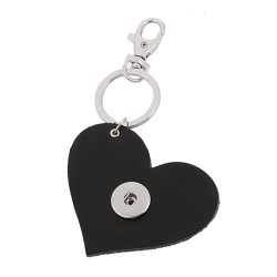Leather Heart Shaped Keyring ~1 Button